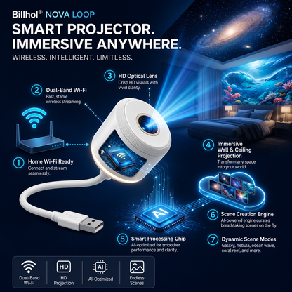 Billhol® Night Light Projector – Smart Holographic Star Projector